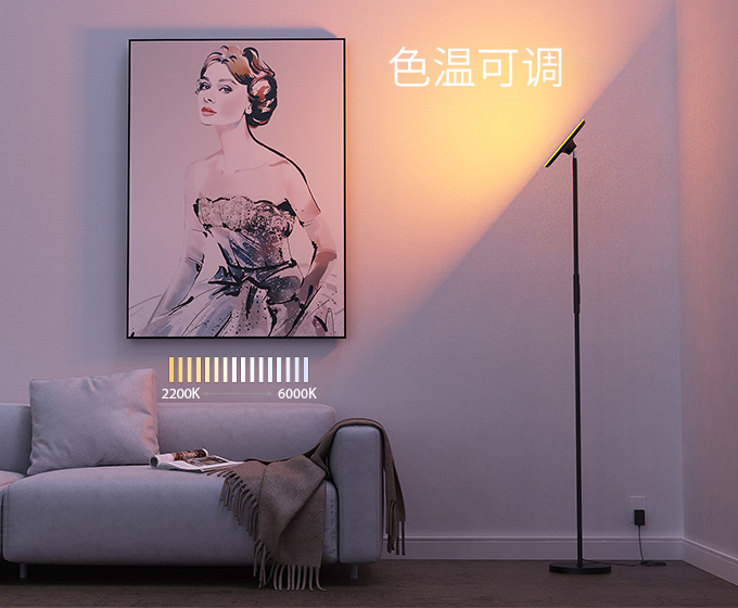 色温可调投影落地灯
